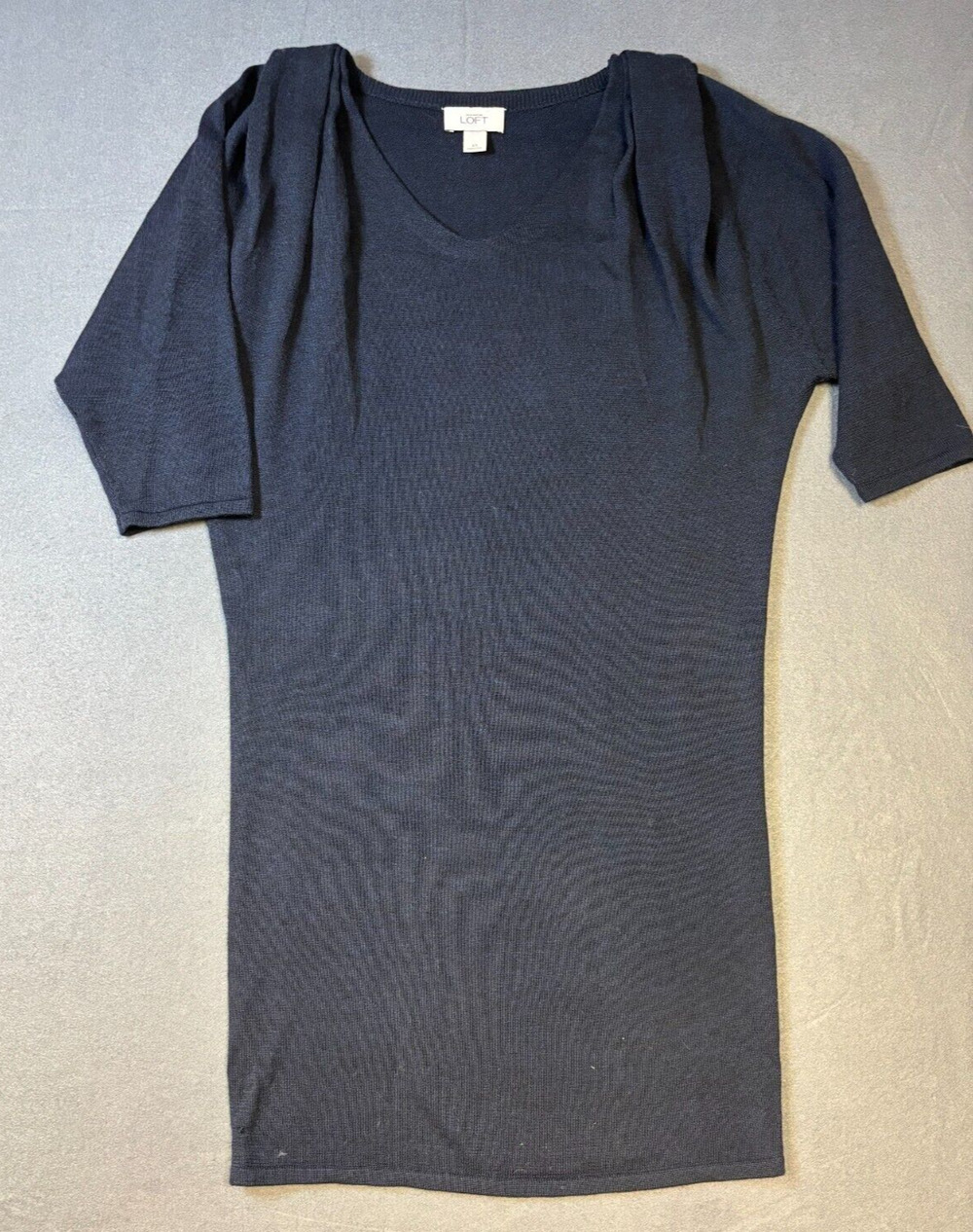 Ann Taylor LOFT Women's Size XS Sweater Dress 1/2 Sleeve Dark Blue